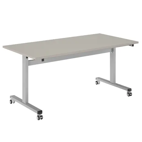 Pro Flip Rectangular Table - W1600 x D800 x H725mm - Silver Legs - Light Grey